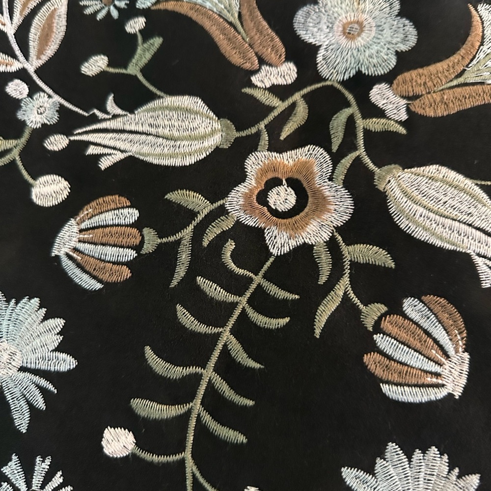 Mi Ami Billie Embroidered Mini Skirt; Suede Like Boho Skirt - Picture 6 of 12